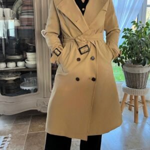 trench long ceinturé – coupe classique & Élégante